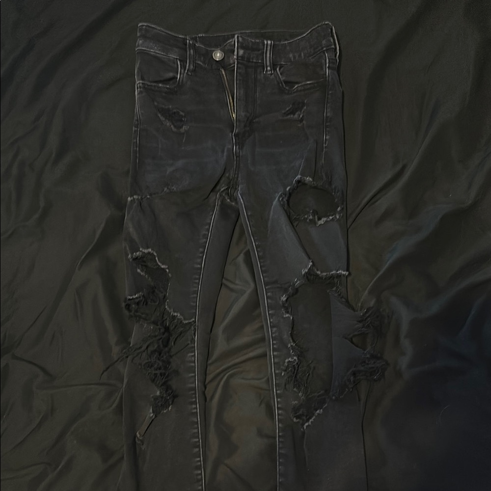 American Eagle Outfitters Ripped Black Skinny Jeans